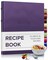 Gallery Leather Recipe book to write your own recipes - 3 Ring Recipe Binder With Protective Plastic Sleeves, Blank Cards, 25 Pocket Pages and Ivory Cards, Refillable - 9.25 x 8 "